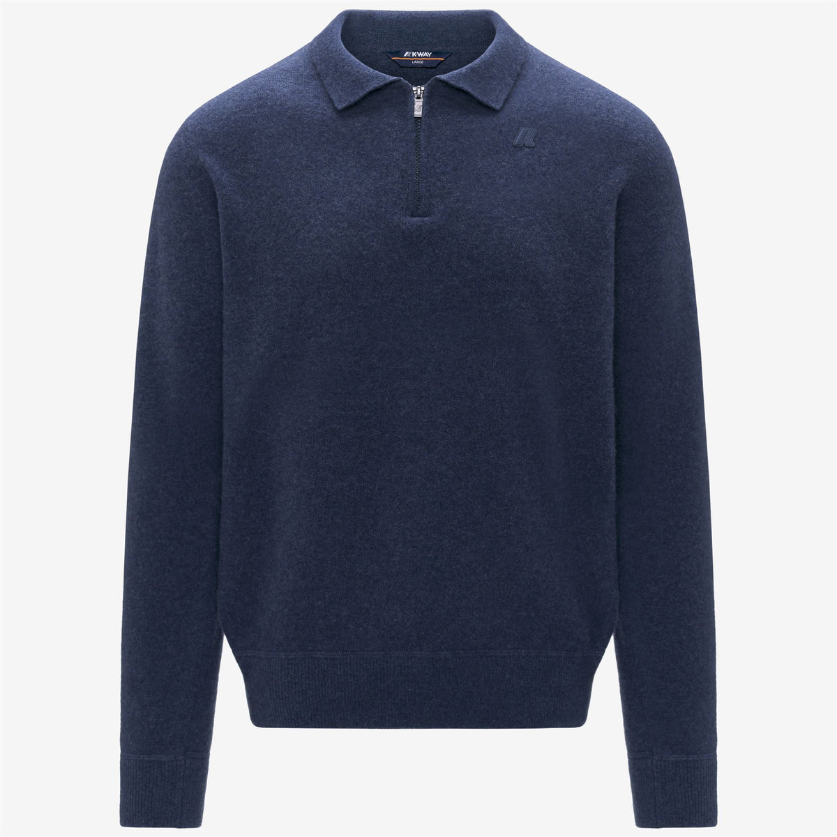 Knitwear_Man_GLEREN FLEECE STITCH_Polo_Blue Dusty - Commercial 1