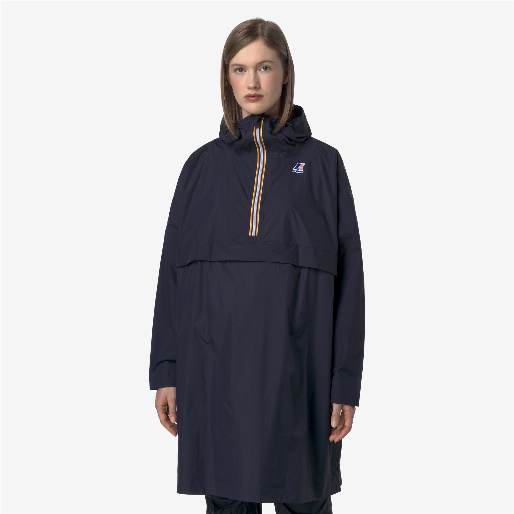Jackets_UNISEX_LE VRAI 4.0 FORTUNE_Poncho_Blue Depth - Commercial 2