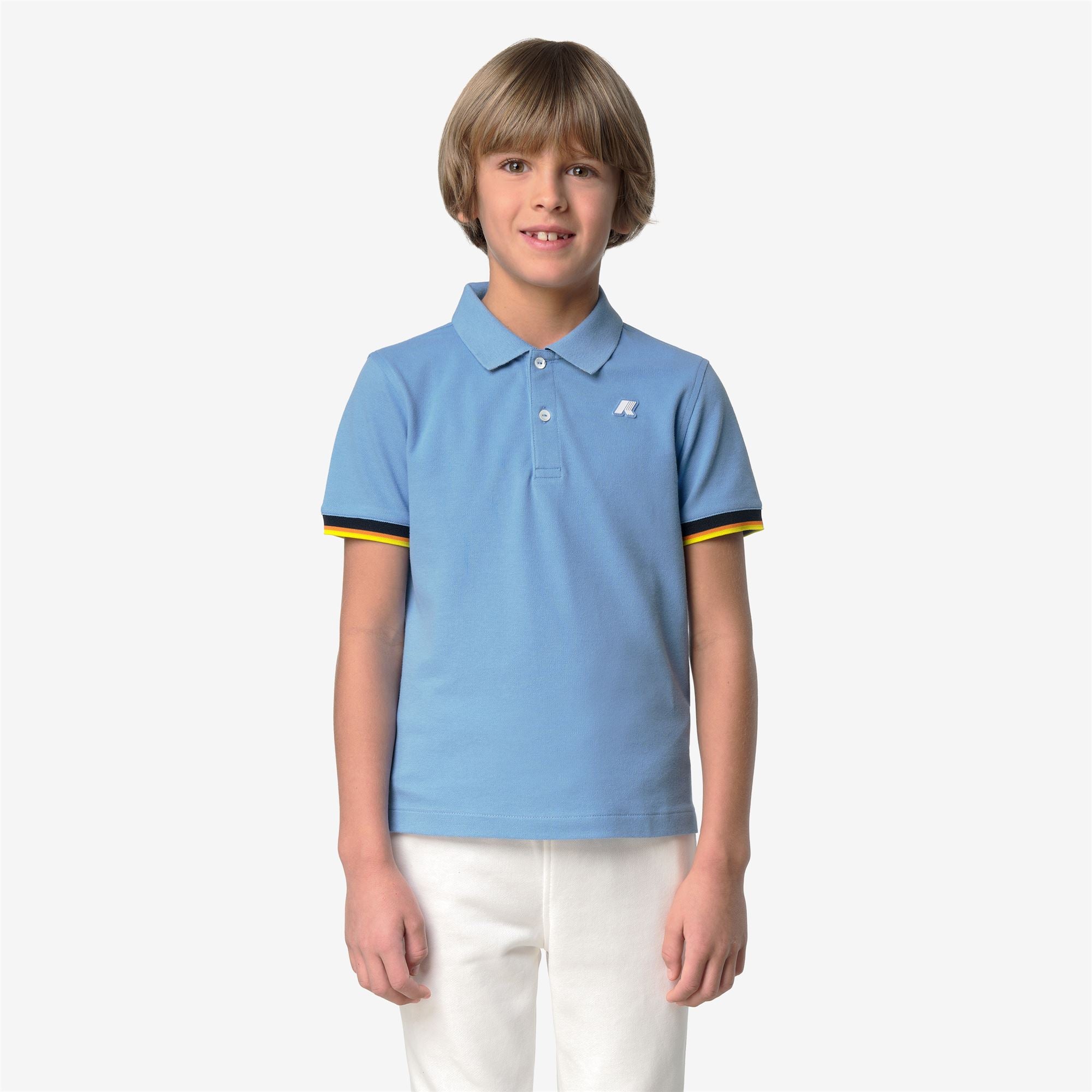 Polo Shirts_Boy_P. VINCENT PIQUE_Polo_Blue Cielo - Commercial 4