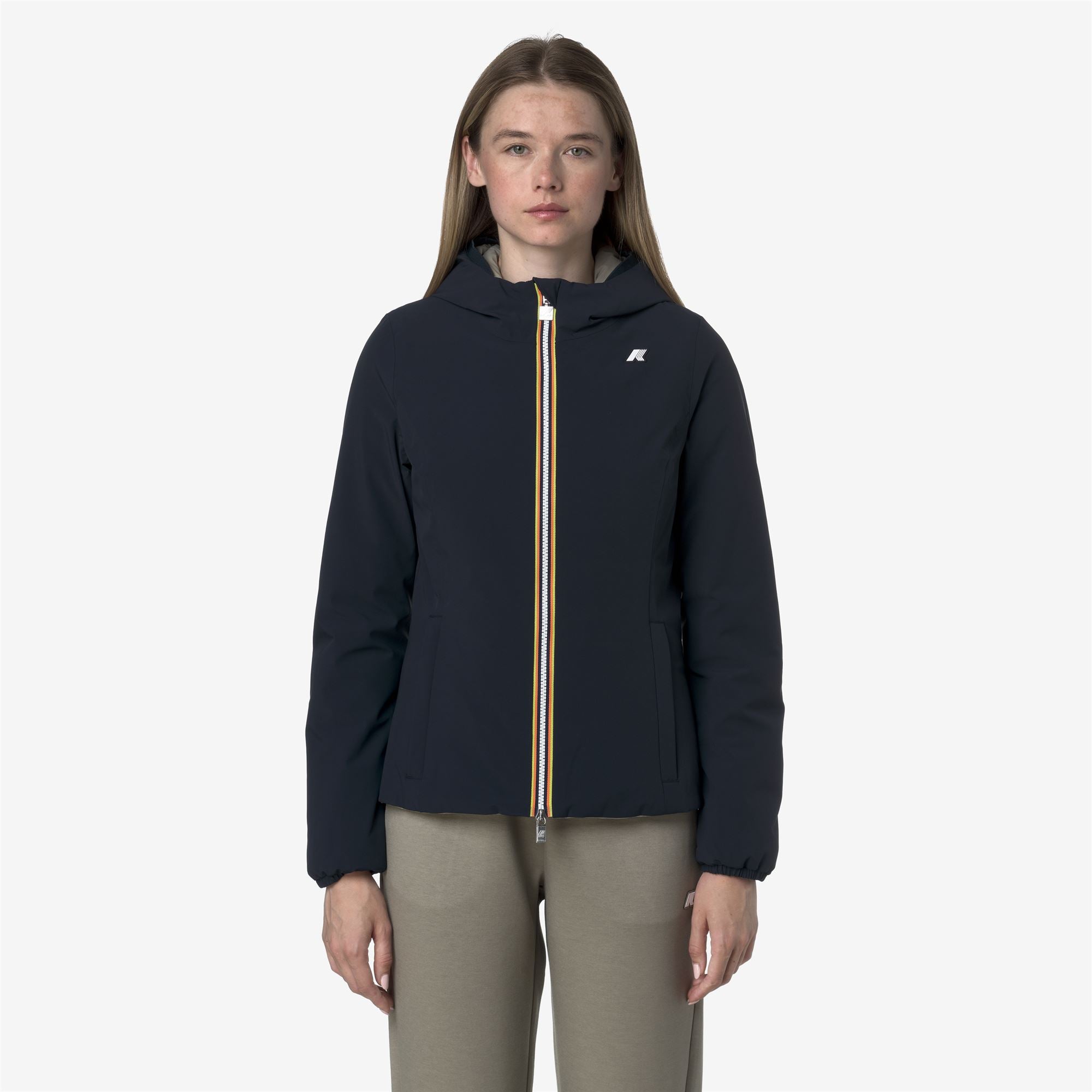 Jackets_WOMAN_LILY ST WARM DOUBLE_Short_Blue Depth - Green Oak - Commercial 3