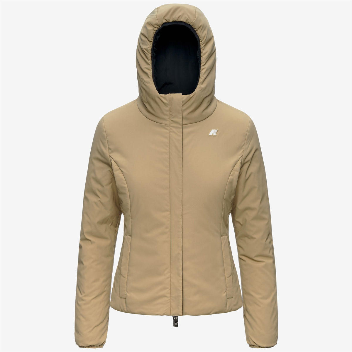 Jackets_Woman_LILY ST WARM DOUBLE_Short_Black Pure - Beige Khaki - Commercial 2