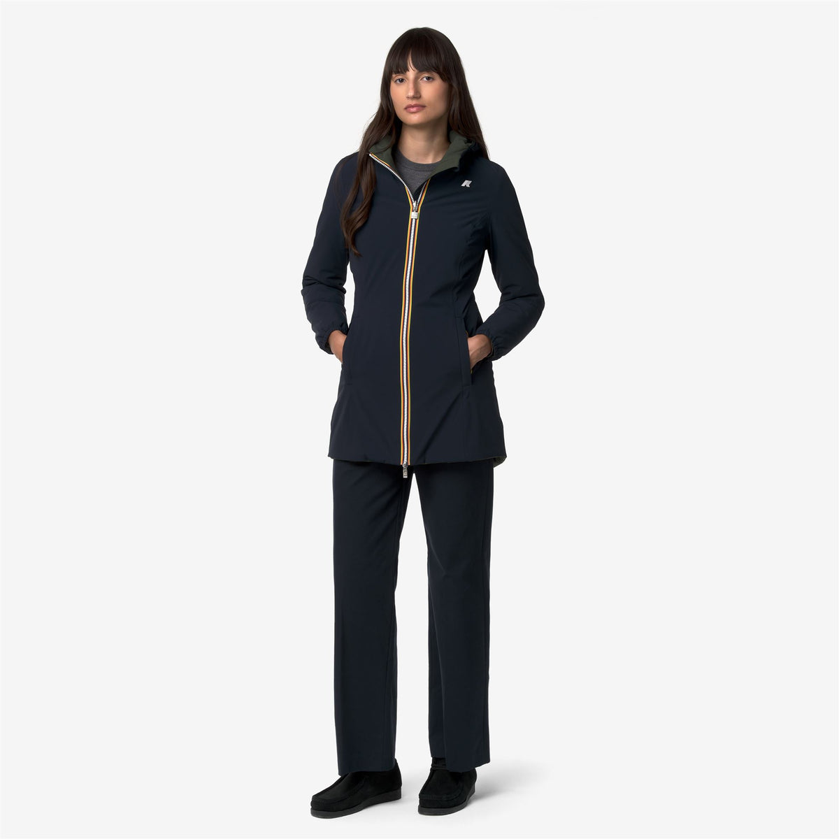 Jackets_Woman_DENISE ST WARM DOUBLE_Mid_Blue Depth - GREEN BLACKISH - Commercial 7