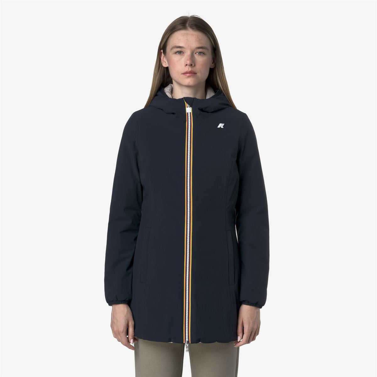 Jackets_WOMAN_DENISE ST WARM DOUBLE_Mid_Blue Depth - Beige Cashmere - Commercial 3