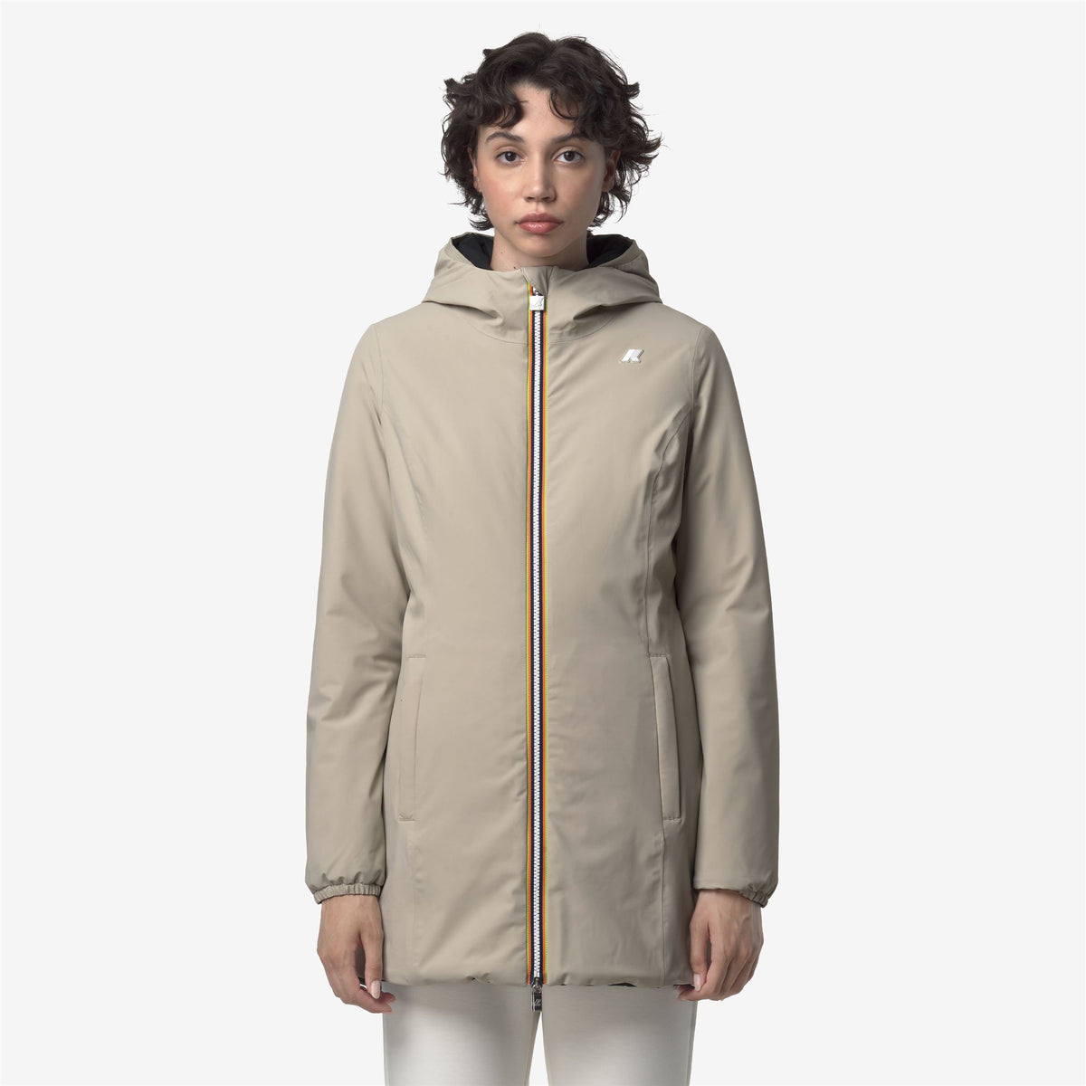 Jackets_WOMAN_DENISE ST WARM DOUBLE_Mid_Beige Cashmere - Black Pure - Commercial 3