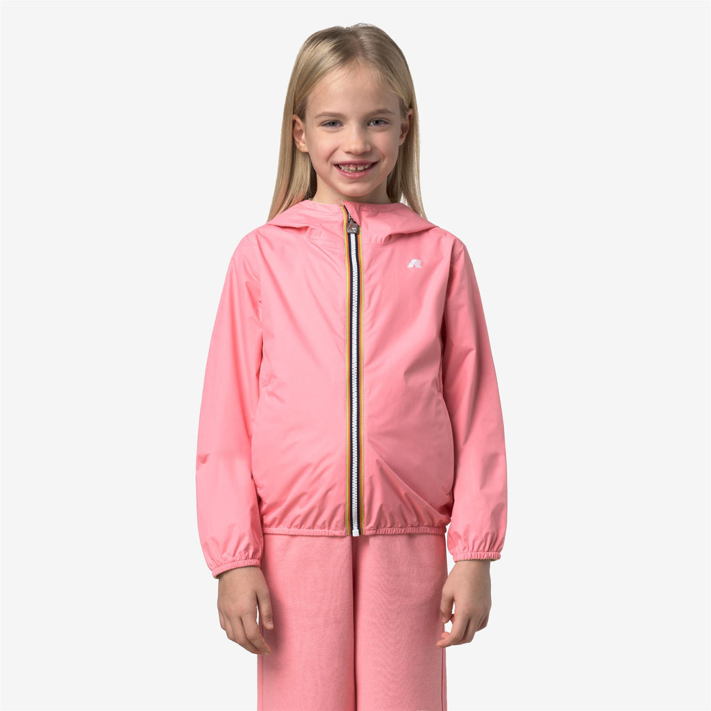 Jackets_Girl_P. LILY PLUS.2 DOUBLE_Short_Pink Geranium - Yellow Lime - Commercial 4