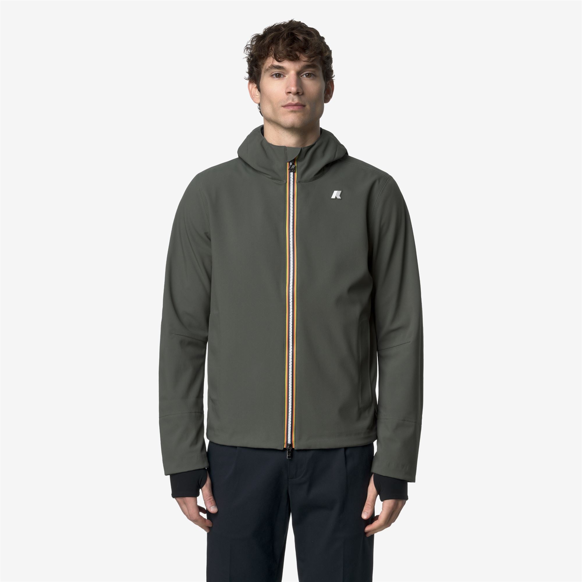 Jackets_MAN_JACKO BONDED_Short_GREEN BLACKISH  - Blue Depth - Commercial 3