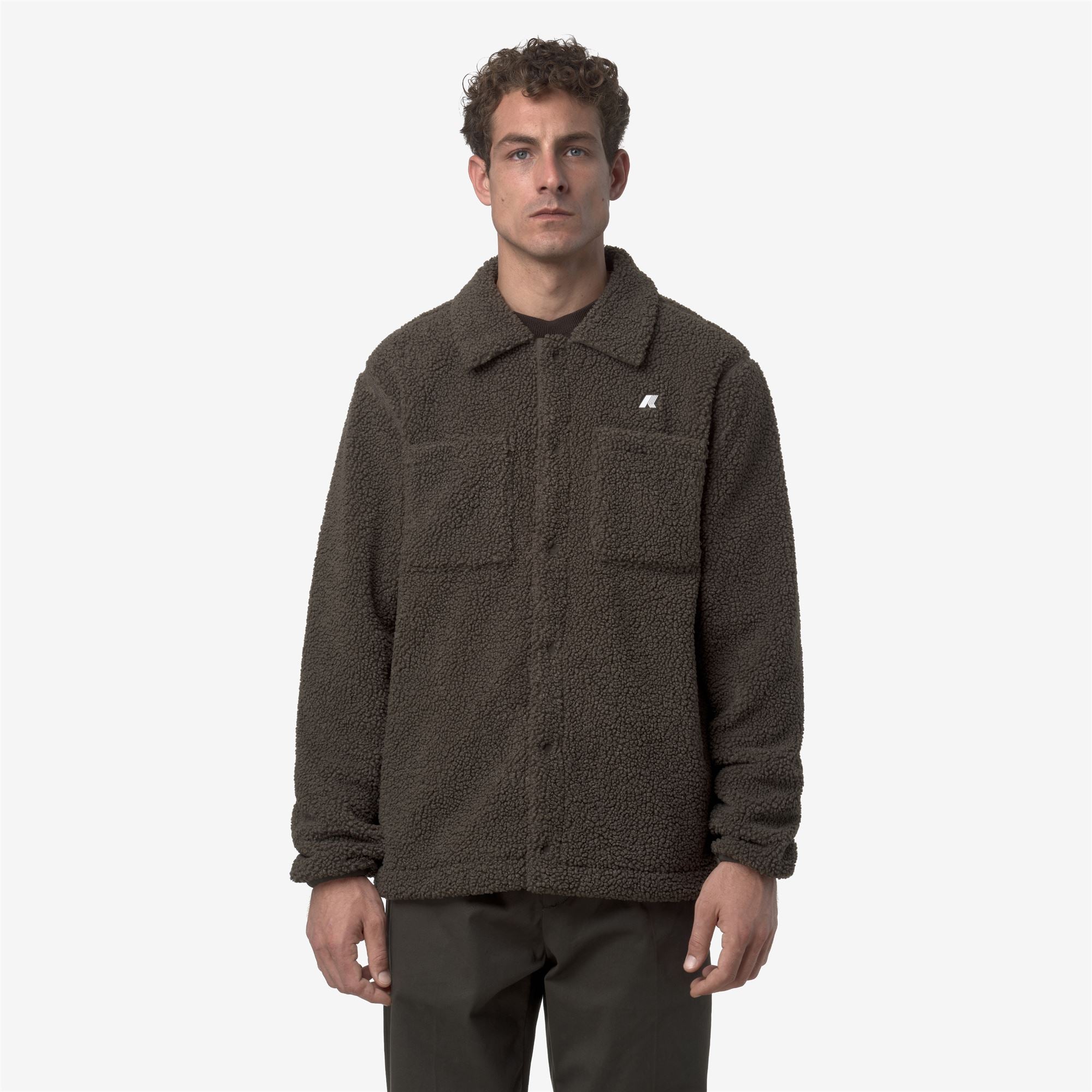 Fleece_MAN_CAMERON SHERPA POLAR_Jacket_Black Olive Combo - Black Olive - Commercial 4