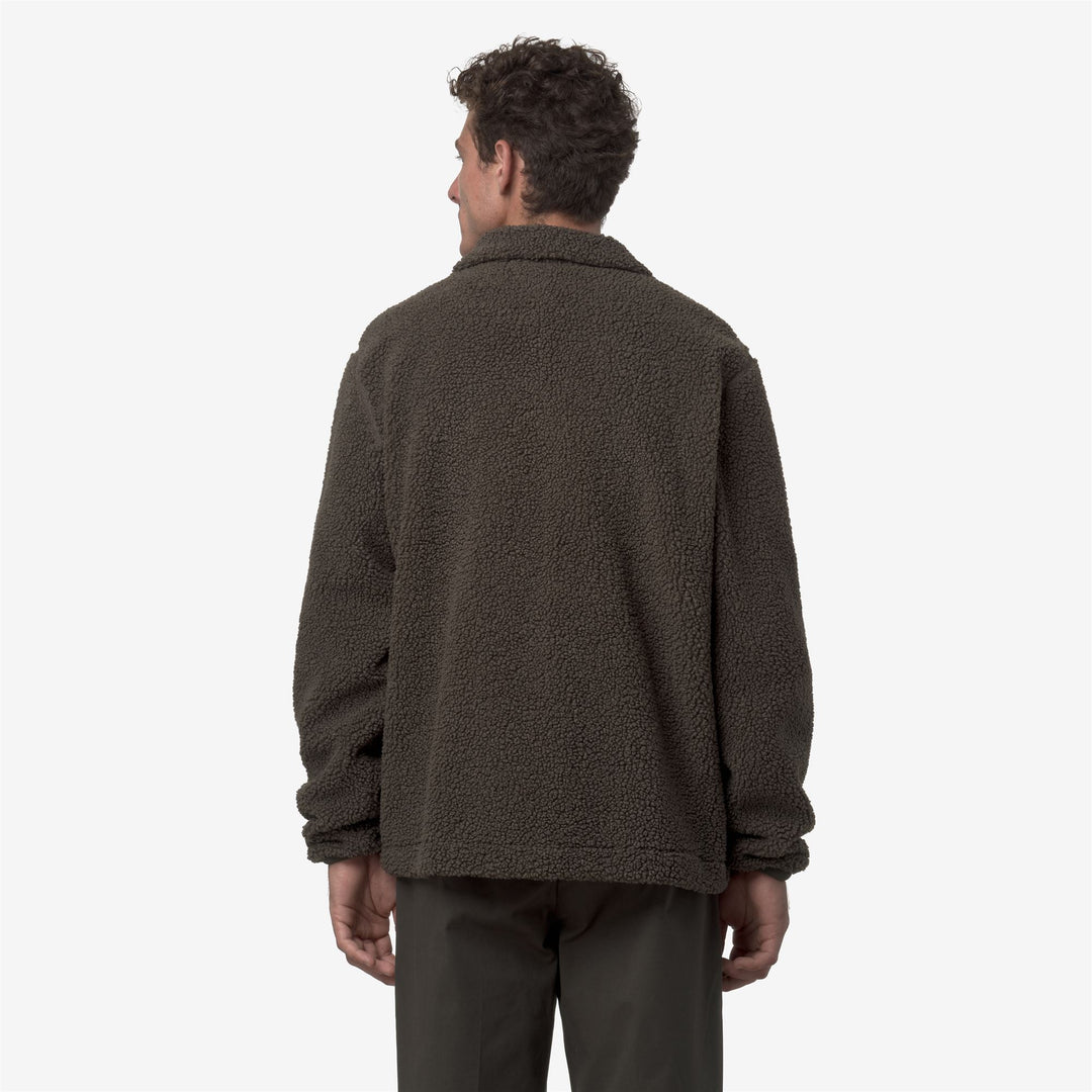 Fleece_MAN_CAMERON SHERPA POLAR_Jacket_Black Olive Combo - Black Olive - DressedFrontDouble