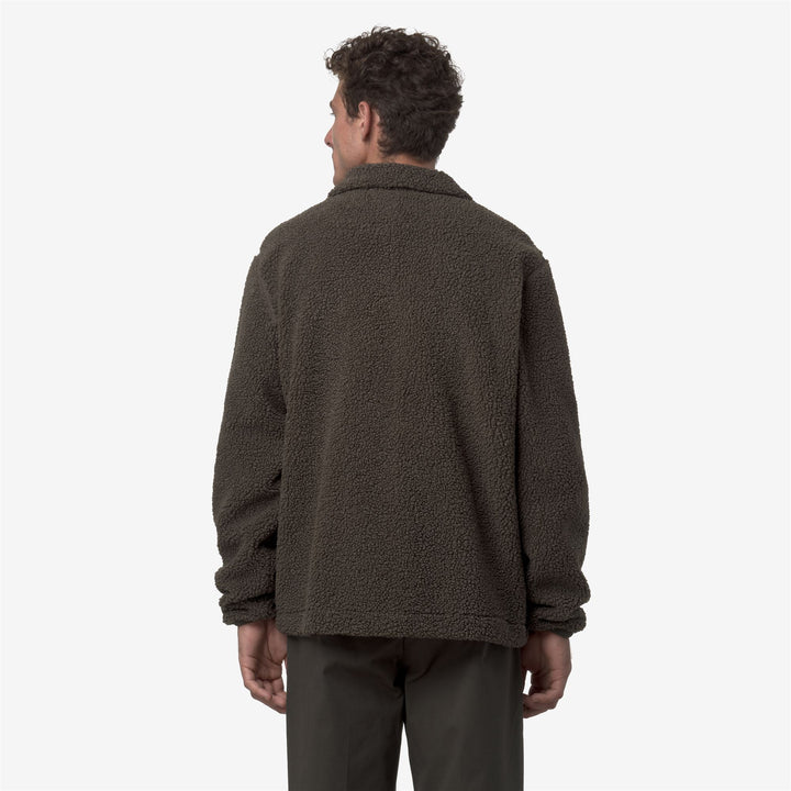 Fleece_MAN_CAMERON SHERPA POLAR_Jacket_Black Olive Combo - Black Olive - DressedFrontDouble