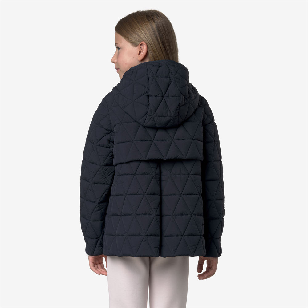 Jackets_GIRL_P. MADLAINE DIAMOND QUILTED WARM_Short_Blue Depth - DressedFrontDouble
