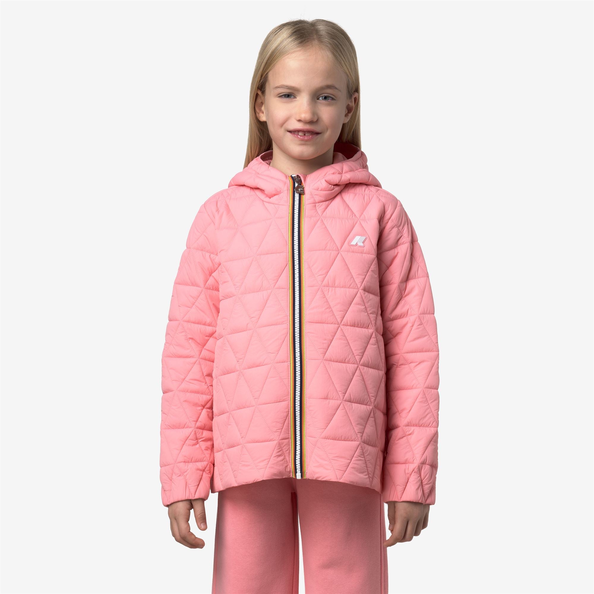 Jackets_Girl_P. MADLAINE DIAMOND QUILTED WARM_Short_Pink Geranium - Commercial 4
