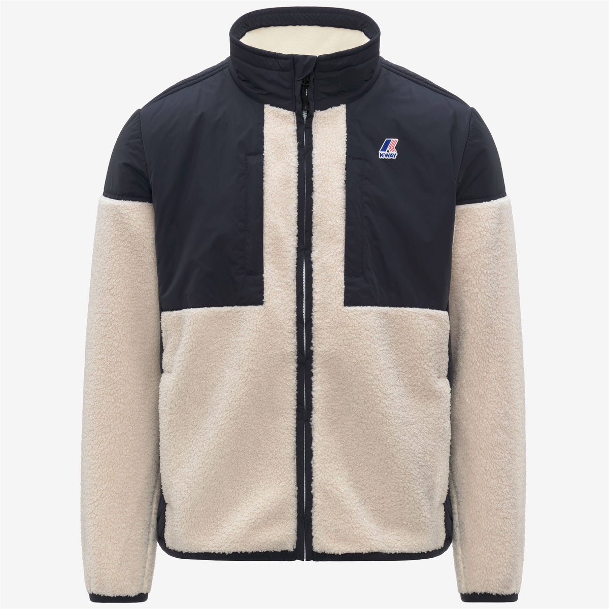 Fleece_UNISEX_SIXTE 4.0 ORSETTO_Jacket_Blue Depth-Ecru - Commercial 1