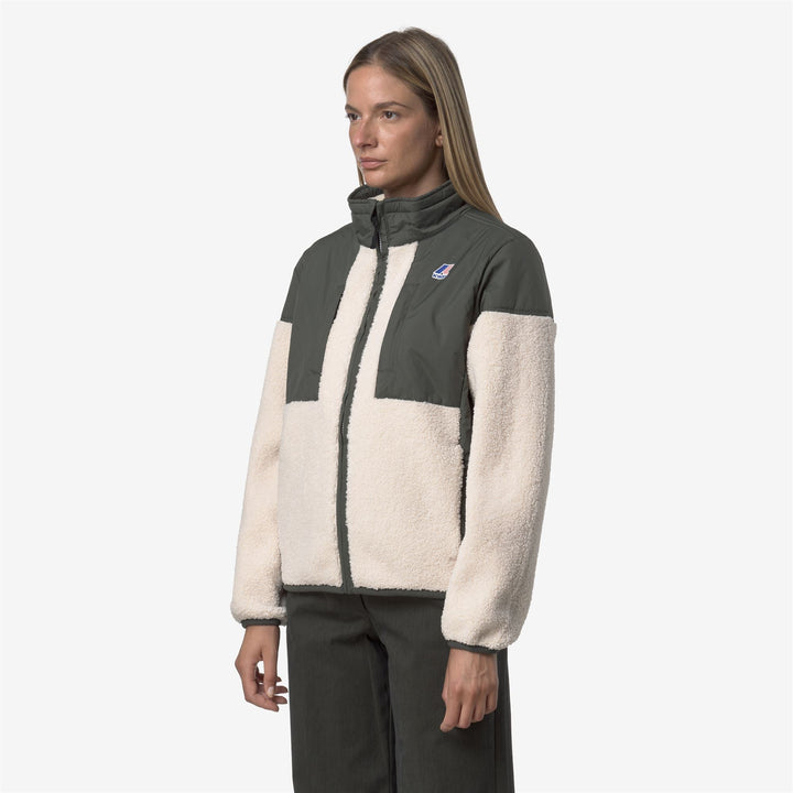 SIXTE 4.0 ORSETTO - Fleece - Jacket - UNISEX - GREEN BLACKISH--Ecru