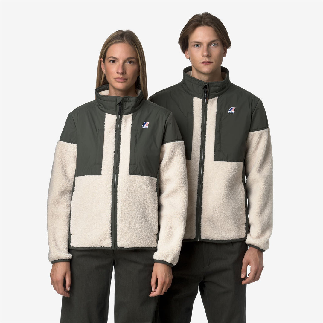 SIXTE 4.0 ORSETTO - Fleece - Jacket - UNISEX - GREEN BLACKISH--Ecru