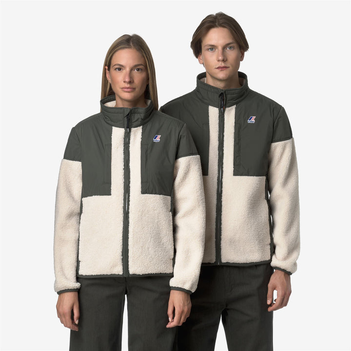 SIXTE 4.0 ORSETTO - Fleece - Jacket - UNISEX - GREEN BLACKISH--Ecru