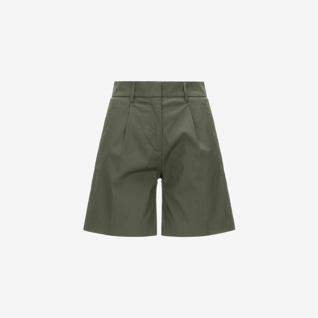 Shorts_WOMAN_NIVE TWILL TECH_Chino_Green Lichen - Commercial 1