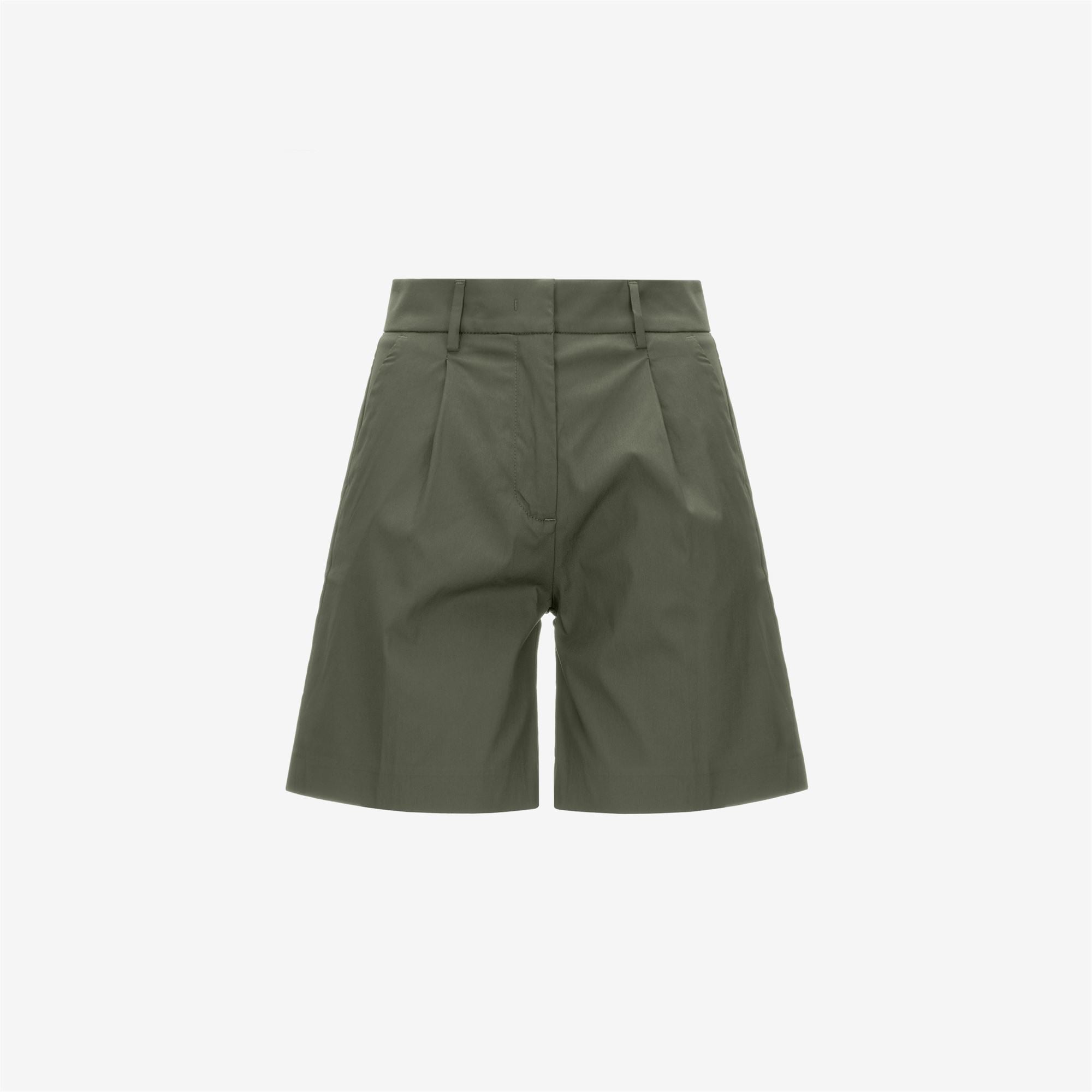 Shorts_WOMAN_NIVE TWILL TECH_Chino_Green Lichen - Commercial 1