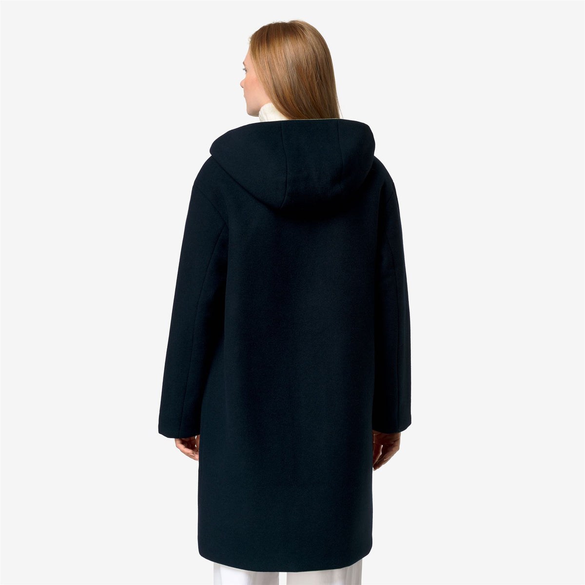 Jackets_Woman_SHALA WOOL BONDED DOUBLE_3/4 Length_Blue Depth - Green Gold - Commercial 6