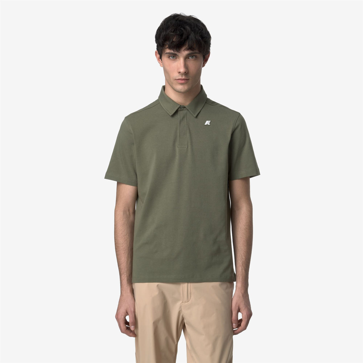 Polo Shirts_MAN_VINCELLE LIGHT STRETCH JERSEY_Polo_Green Lichen - Commercial 4