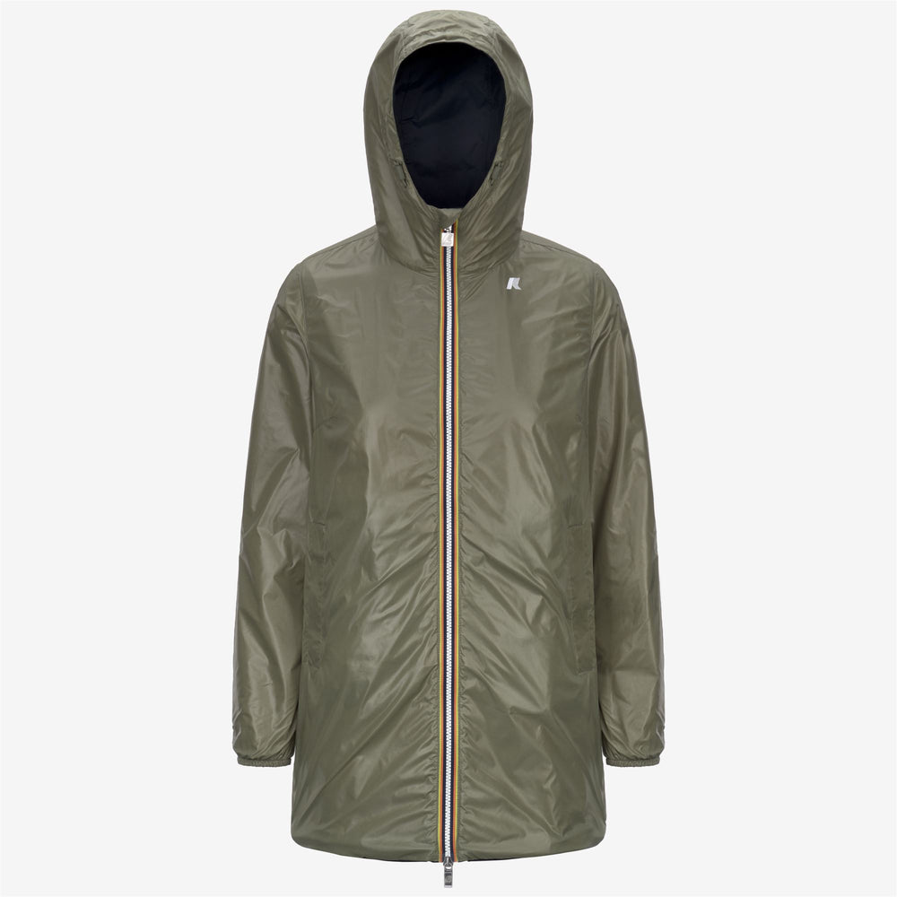 Jackets_WOMAN_SOPHIE PLUS.2 DOUBLE_Mid_Blue Depth - Green Lichen - DressedFront