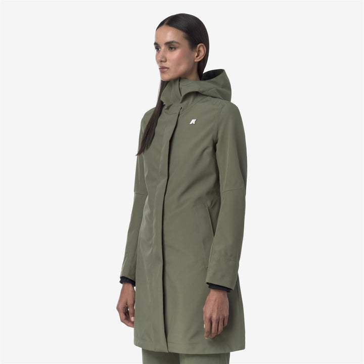 STEPHY BONDED JERSEY - Jackets - 3/4 LENGTH - WOMAN - GREEN LICHEN