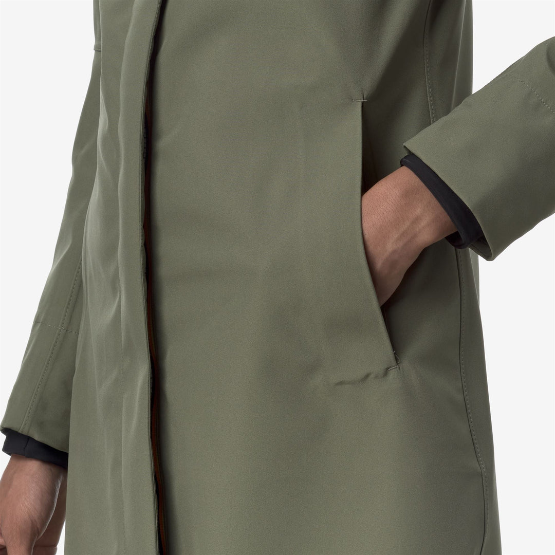 STEPHY BONDED JERSEY - Jackets - 3/4 LENGTH - WOMAN - GREEN LICHEN