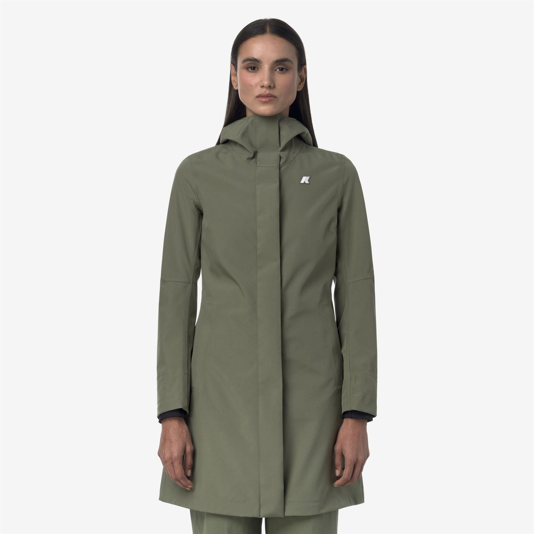 STEPHY BONDED JERSEY - Jackets - 3/4 LENGTH - WOMAN - GREEN LICHEN