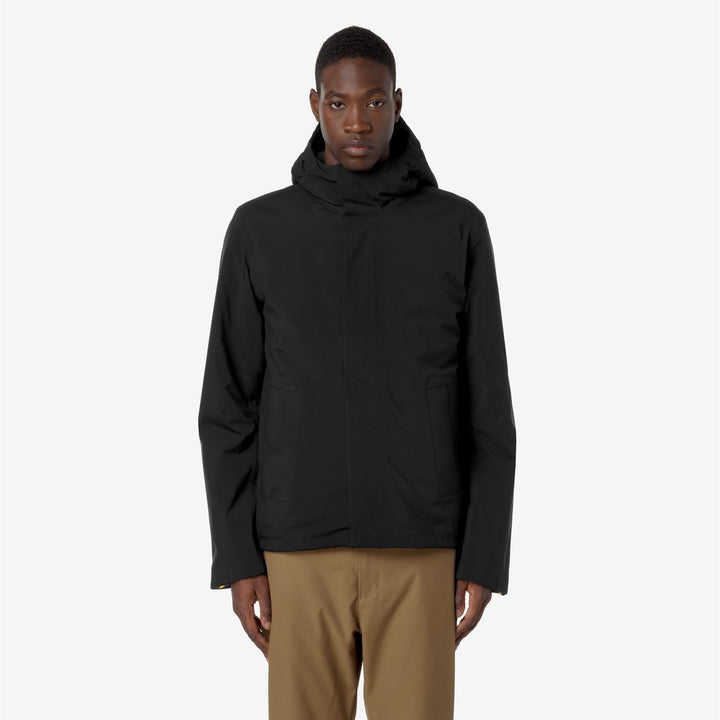 Jackets_MAN_JACKEN BONDED PADDED_Short_Black Pure - DressedBack