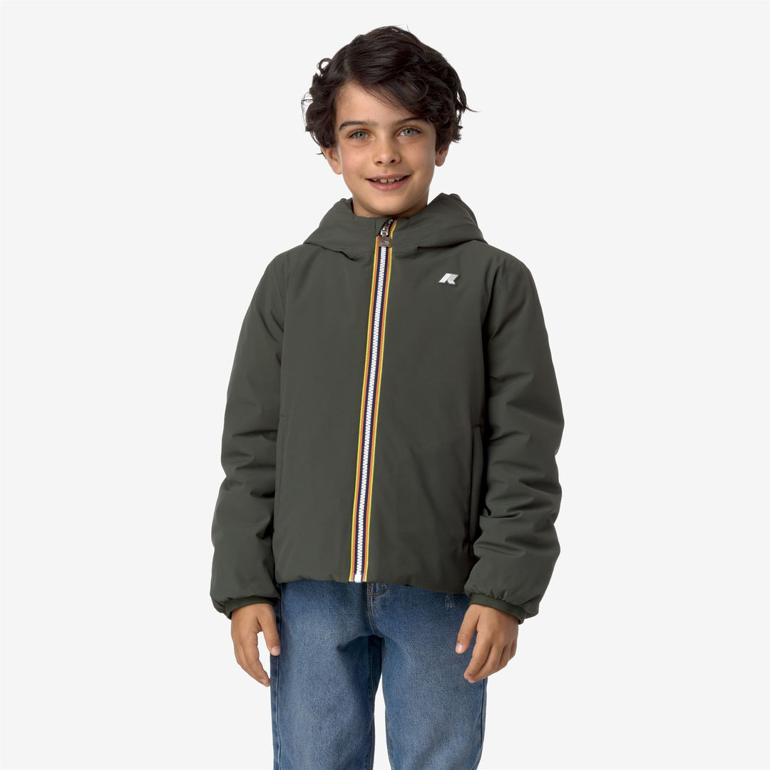 P. JACK ST WARM REVERSIBLE - Jackets - Short - BOY - GREEN BLACKISH-BLACK PURE
