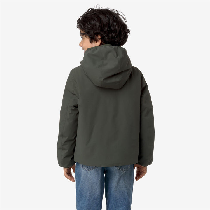 P. JACK ST WARM REVERSIBLE - Jackets - Short - BOY - GREEN BLACKISH-BLACK PURE