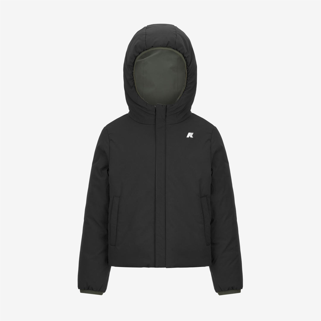 P. JACK ST WARM REVERSIBLE - Jackets - Short - BOY - GREEN BLACKISH-BLACK PURE
