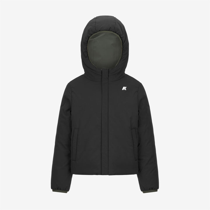 P. JACK ST WARM REVERSIBLE - Jackets - Short - BOY - GREEN BLACKISH-BLACK PURE