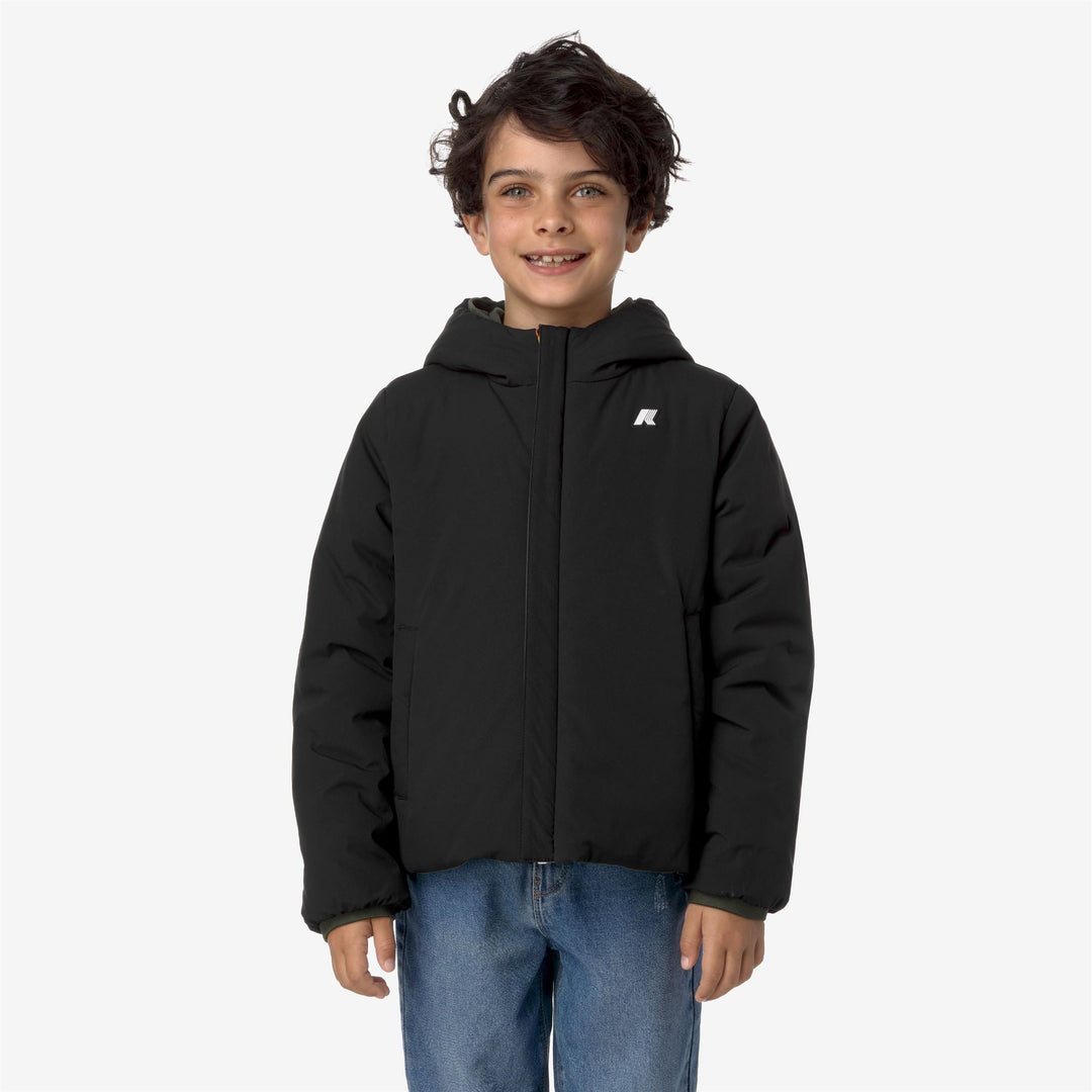 P. JACK ST WARM REVERSIBLE - Jackets - Short - BOY - GREEN BLACKISH-BLACK PURE