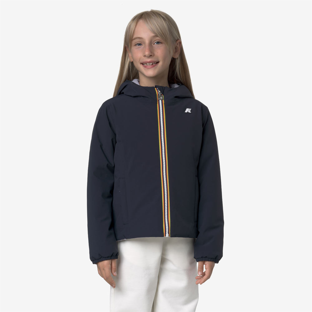 Jackets_GIRL_P. LILY ST WARM DOUBLE_Short_Blue Depth - Violet Lavender - DressedBack