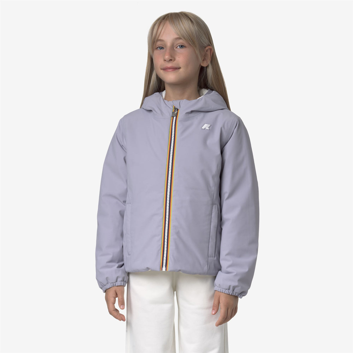 Jackets_GIRL_P. LILY ST WARM DOUBLE_Short_Violet Lavender - White Gardenia - Commercial 4