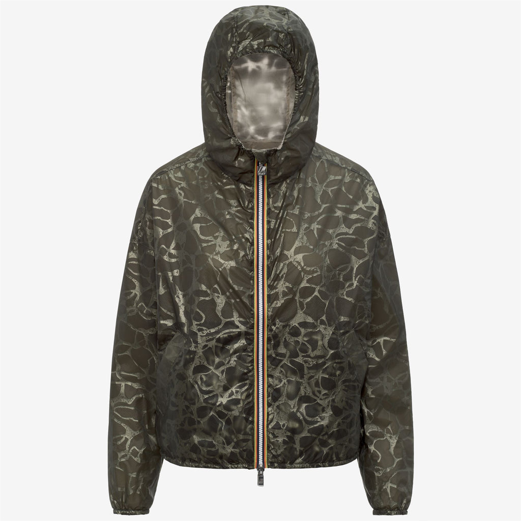 Jackets_Woman_LAURETTE SUPER LIGHT LAMI DOUBLE_Short_Green Lichen - BEIGE LT - Commercial 1