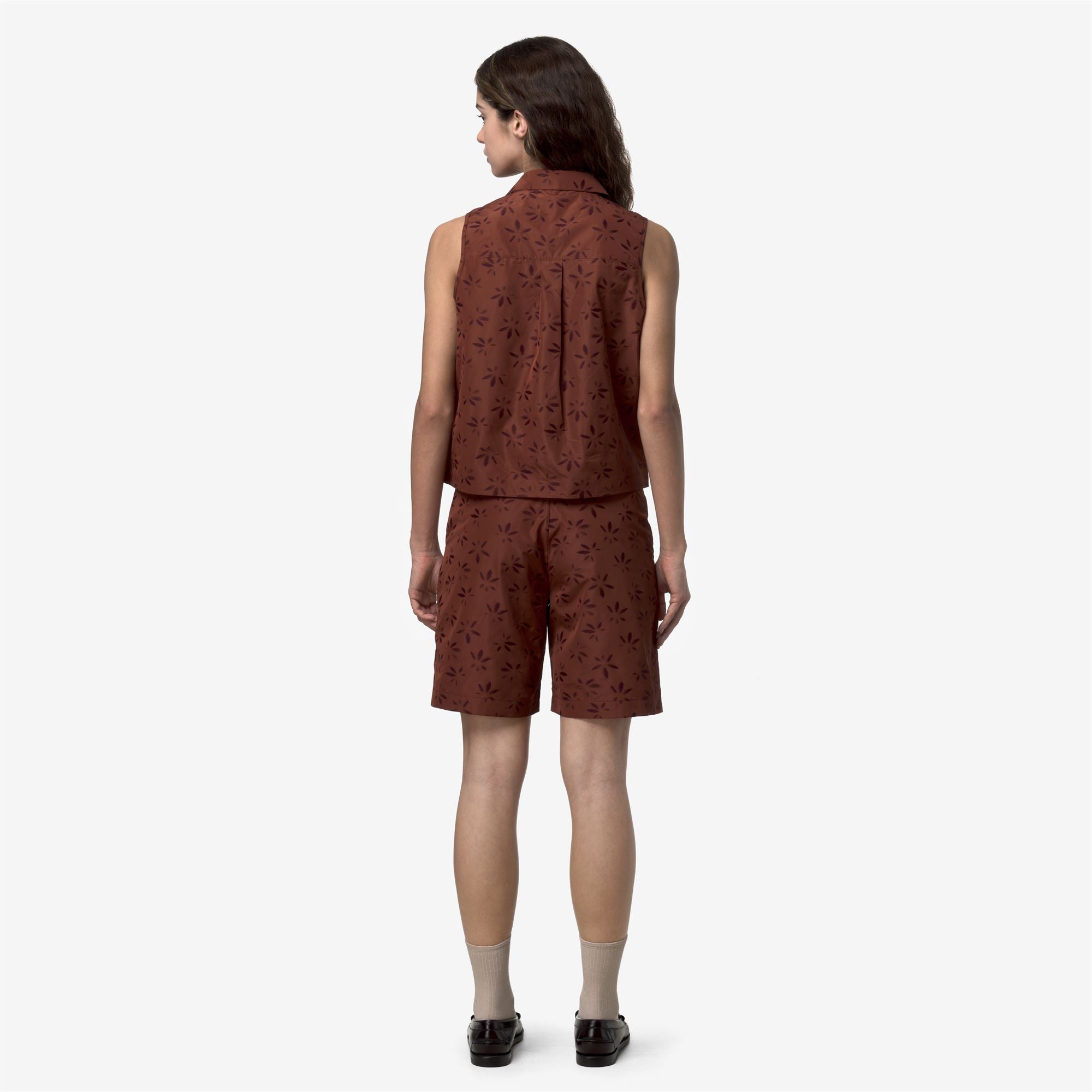 Shirts_Woman_ANTY EMBY JACQUARD_Top_BROWN - VIOLET JACQUARD - Brown Reddish - Violet Burnished - Commercial 6