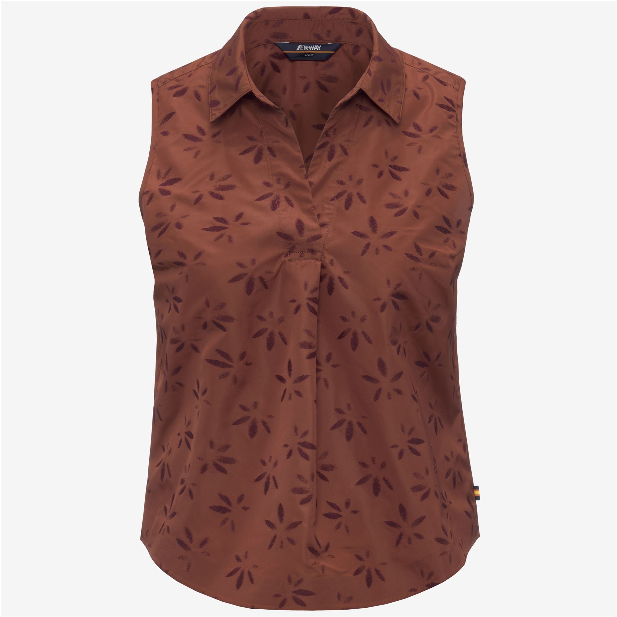 Shirts_Woman_ANTY EMBY JACQUARD_Top_BROWN - VIOLET JACQUARD - Brown Reddish - Violet Burnished - Commercial 1