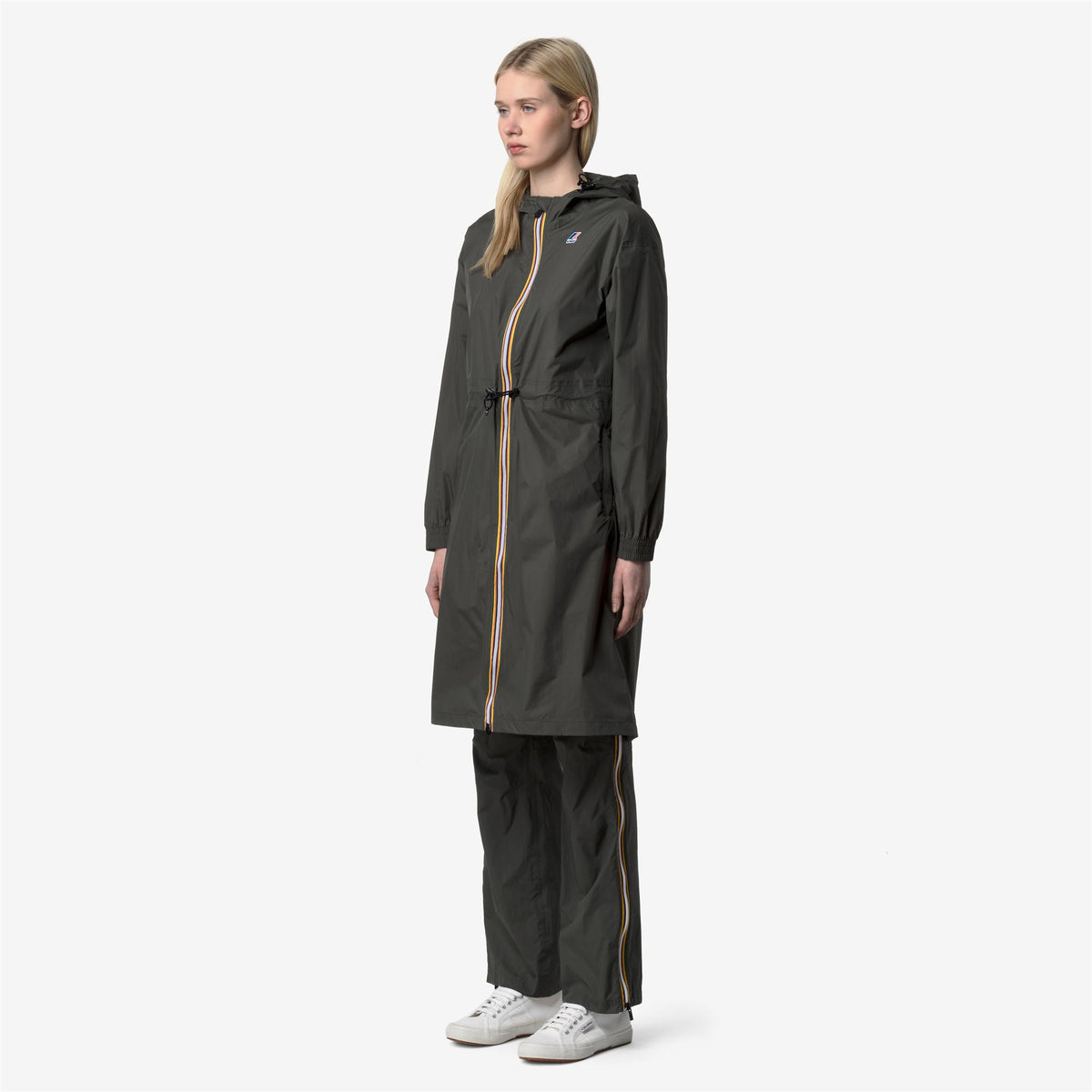 Jackets_WOMAN_LE VRAI 4.0 DELIA_3/4 Length_GREEN BLACKISH - Commercial 5