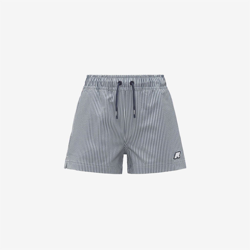 Bathing Suits_Boy_P. HAZEL STRIPES BEACH_Swimming Trunks_White - Blue Depth - Commercial 1