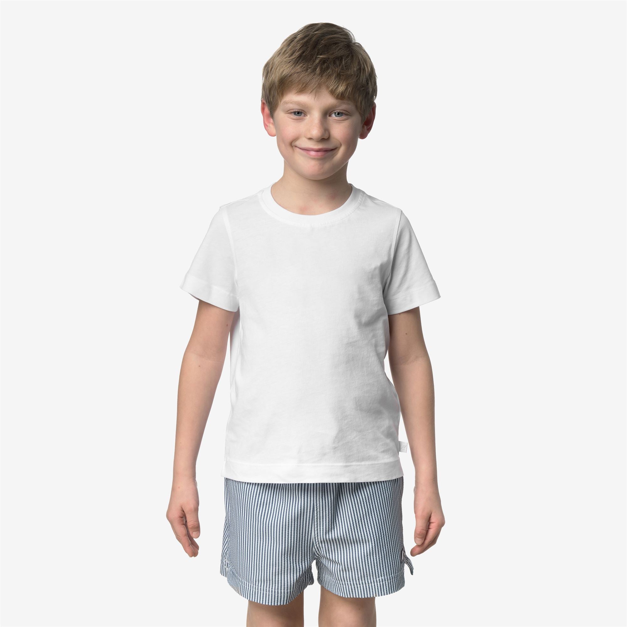 Bathing Suits_Boy_P. HAZEL STRIPES BEACH_Swimming Trunks_White - Blue Depth - Commercial 4