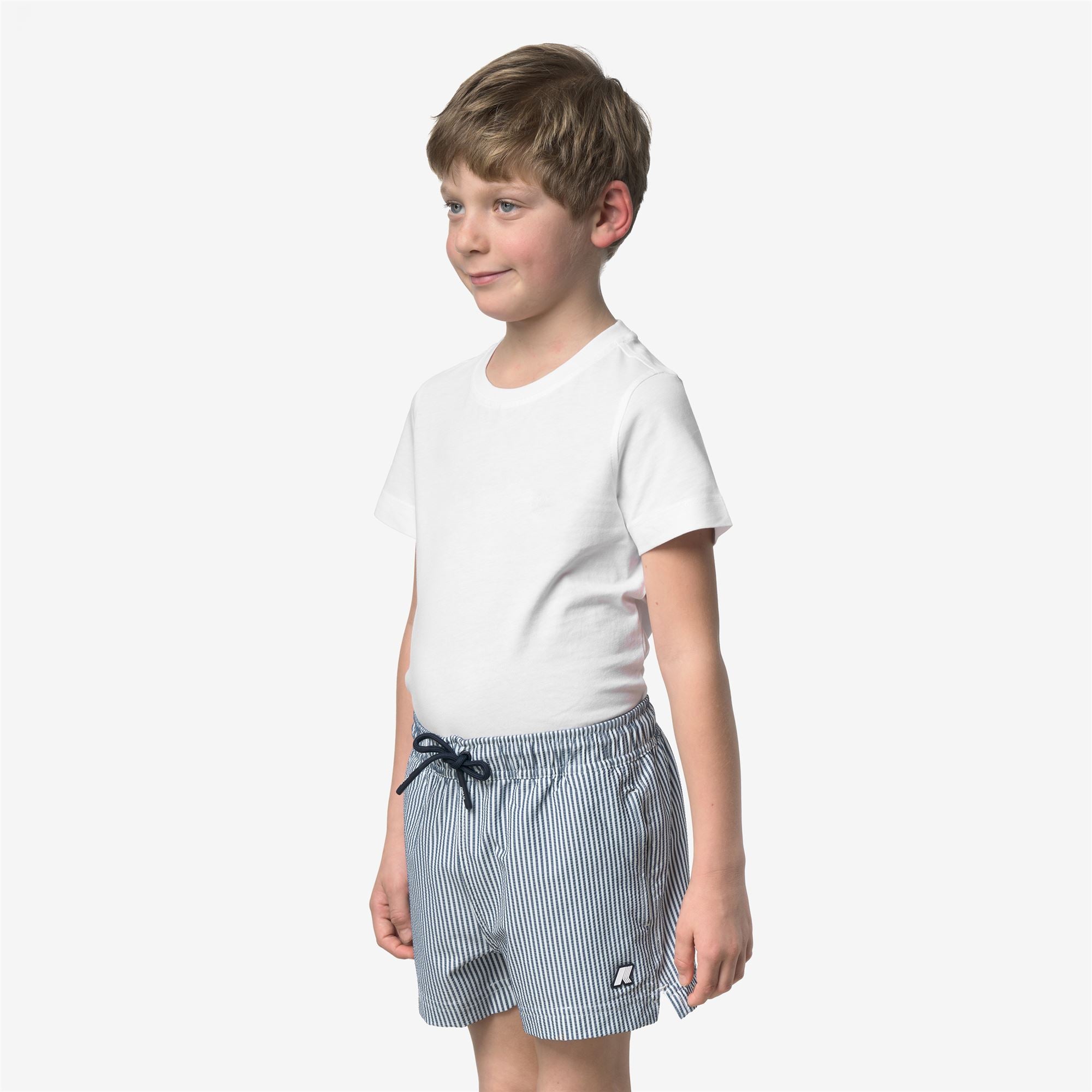 Bathing Suits_Boy_P. HAZEL STRIPES BEACH_Swimming Trunks_White - Blue Depth - Commercial 5