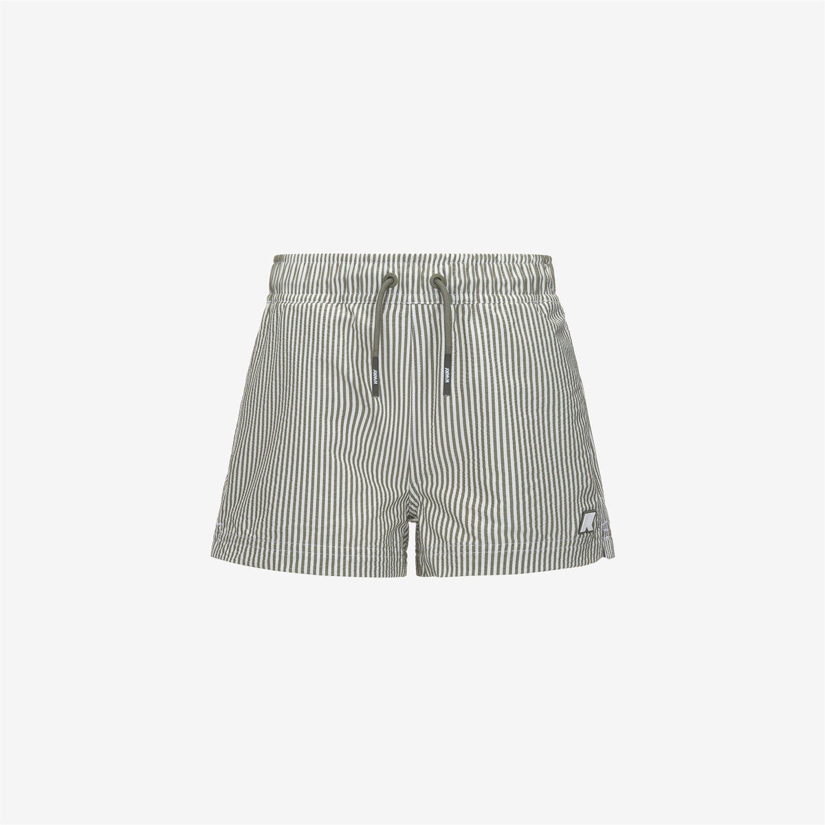 Bathing Suits_BOY_P. HAZEL STRIPES BEACH_Swimming Trunks_White - Green Lichen - Commercial 1