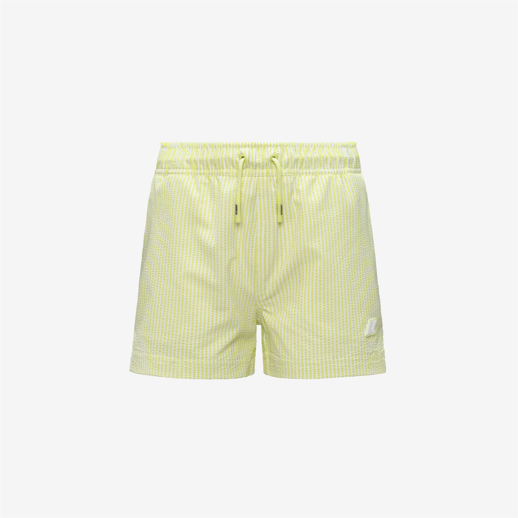 Bathing Suits_Boy_P. HAZEL STRIPES BEACH_Swimming Trunks_White - Yellow Lime - Commercial 1
