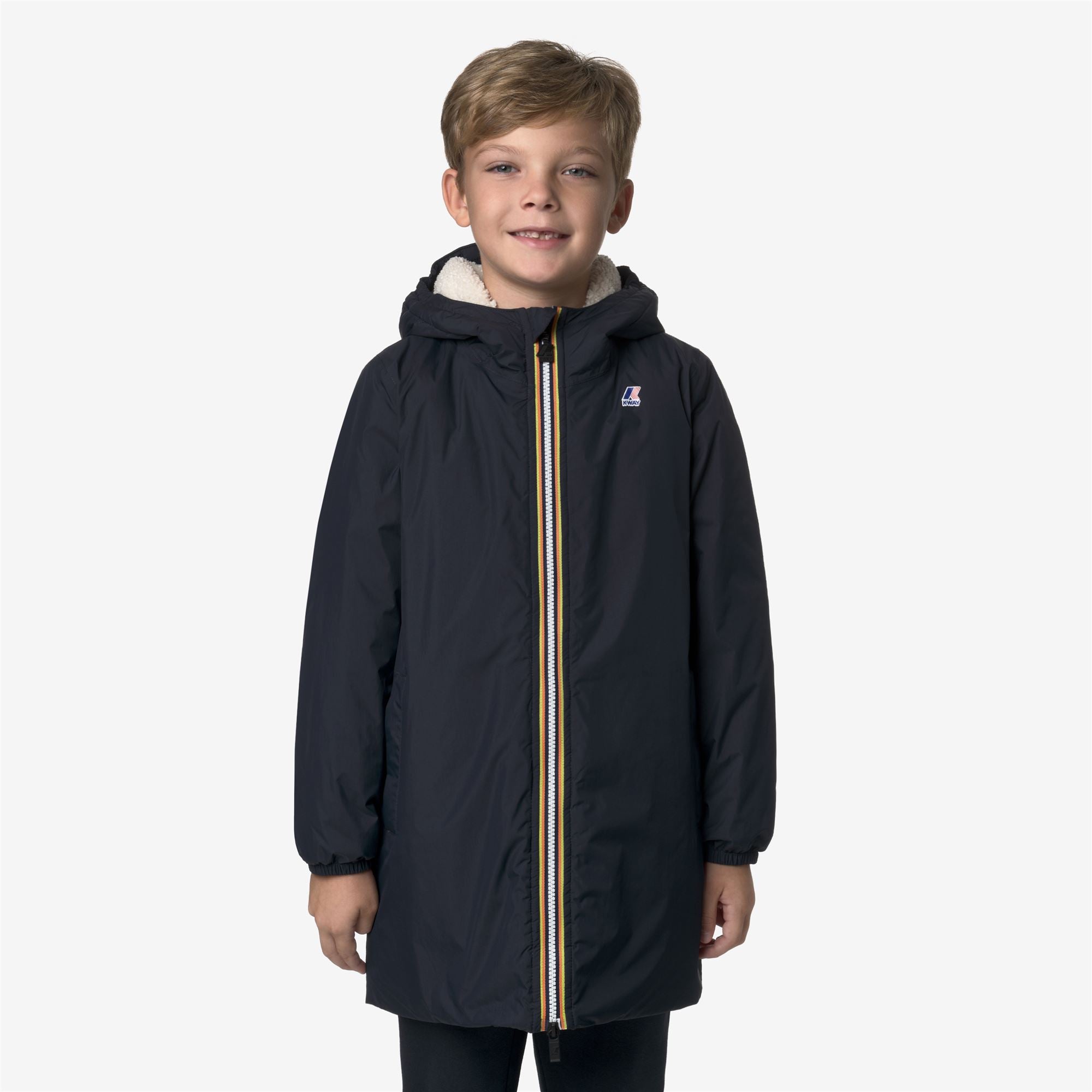 Jackets_KID UNISEX_P. LE VRAI 4.0 EIFFEL ORSETTO_3/4 Length_Blue Depth - Commercial 3