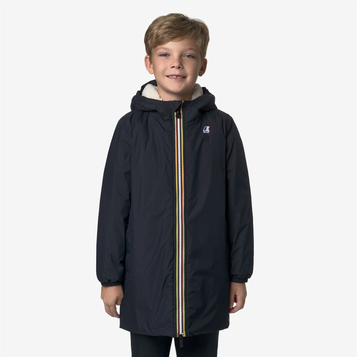 Jackets_KID UNISEX_P. LE VRAI 4.0 EIFFEL ORSETTO_3/4 Length_Blue Depth - Commercial 4
