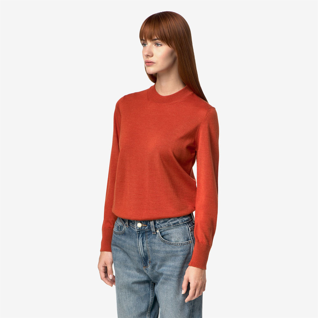 Knitwear_Woman_CHARMY  WOOL SILK CASHMERE_Pull Over_Orange Rusting - Commercial 5