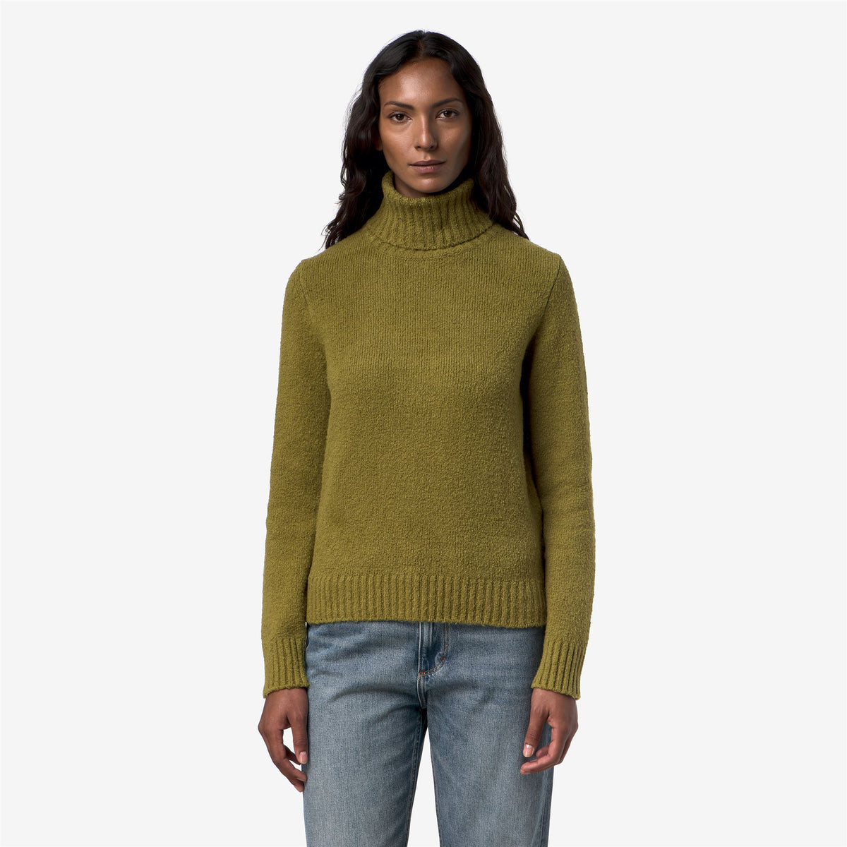 Knitwear_Woman_PEGGY SPONGE YARN_Pull Over_Green Peat - Commercial 4