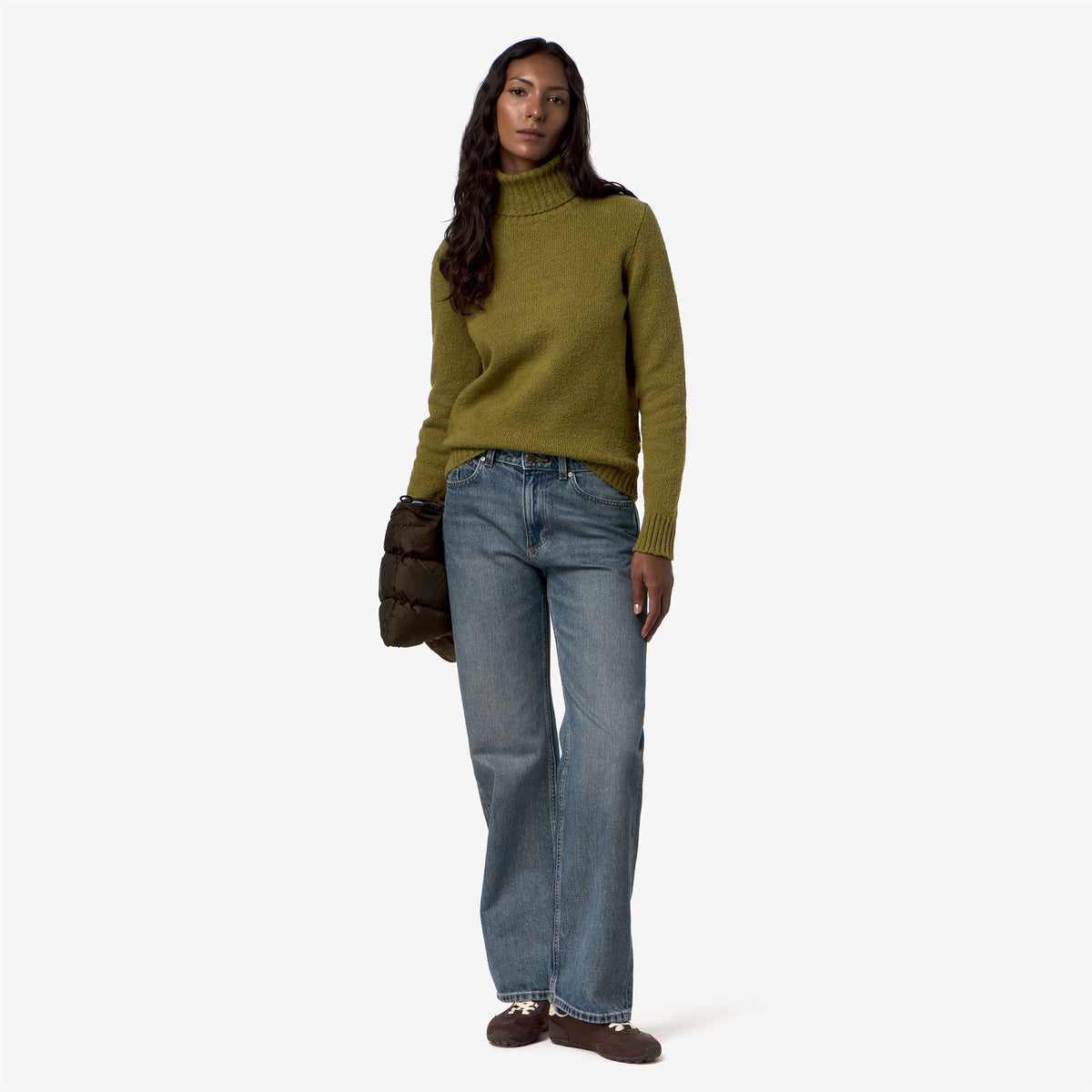Knitwear_Woman_PEGGY SPONGE YARN_Pull Over_Green Peat - Commercial 7