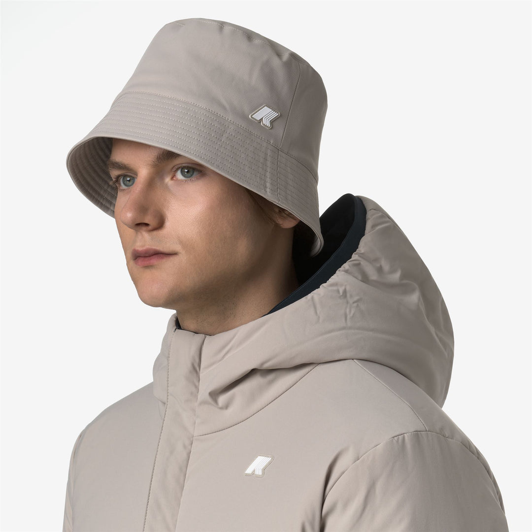 Headwear_UNISEX_PASCALLE TWILL MARMOTTA_Hat_Beige Cashmere - Grey Goat - DressedBack